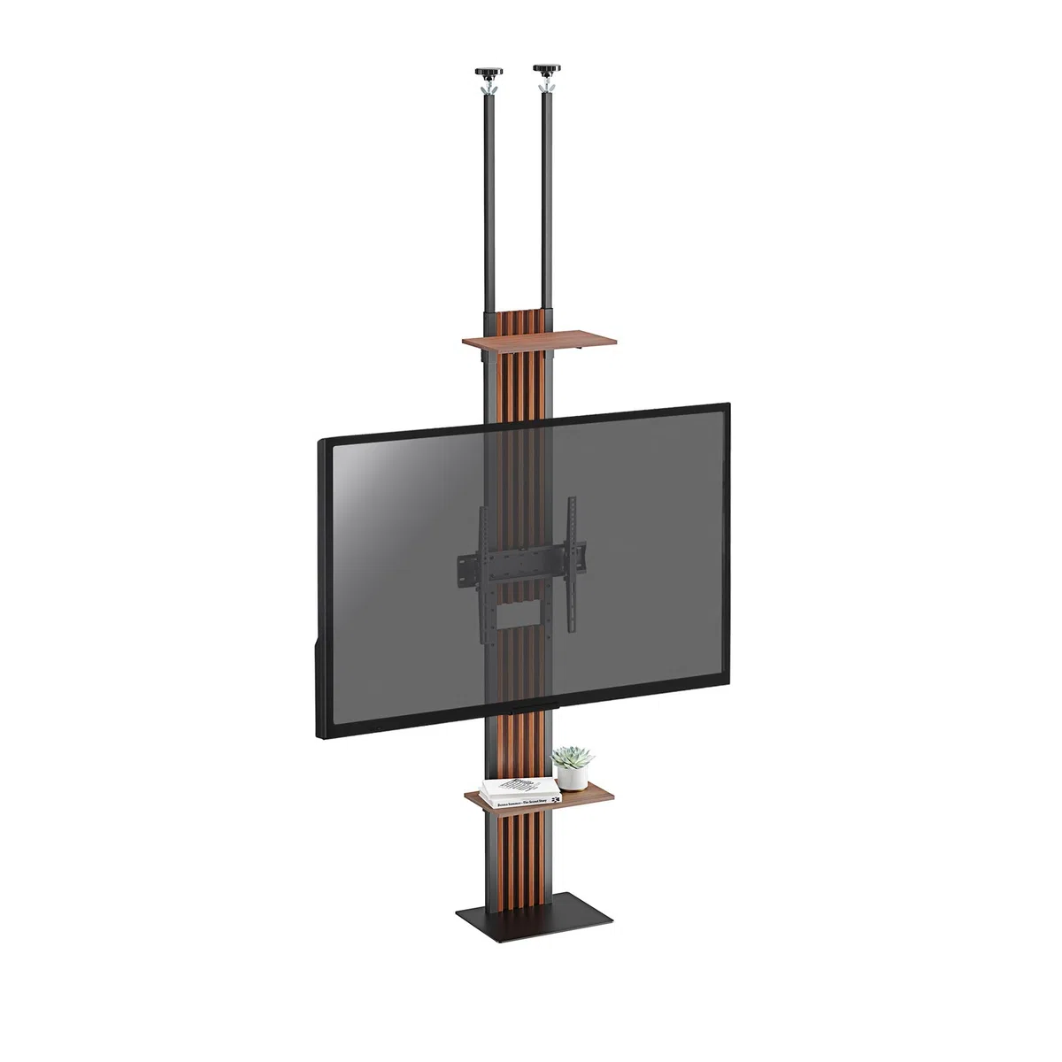 KIMEX - Support TV - Fixation Sol-Plafond - pour écran TV 32"-65" - Hauteur et Angle réglables - Noir - 032-3265
