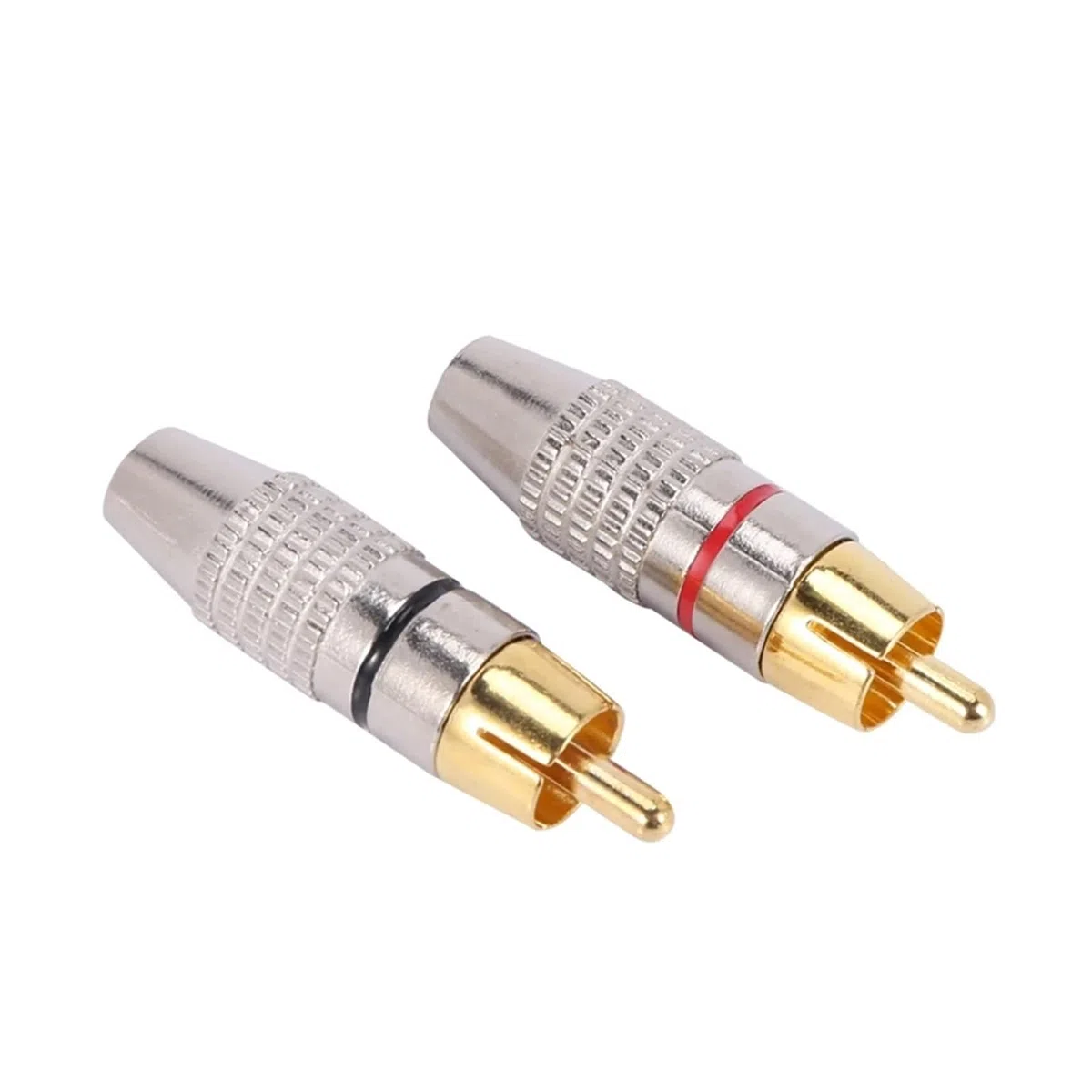 Lot de 100 connecteurs de câble audio et vidéo RCA plaqués or