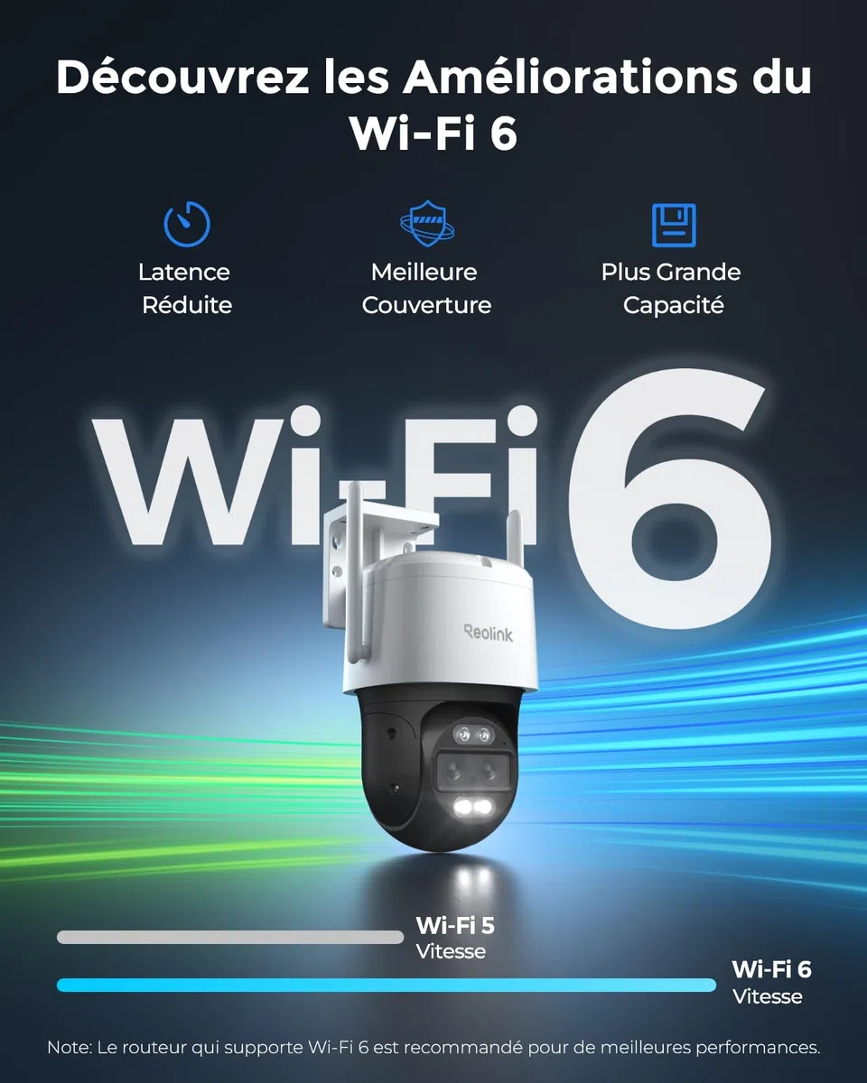 Reolink Caméra de sécurité extérieure PTZ 4K double objectif, WiFi 6 2,4/5 GHz, suivi humain/véhicule/animal, zoom hybride 6x, vision nocturne couleur, TrackMix WiFi (Reconditionné)