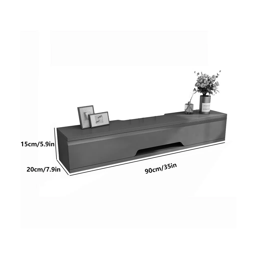 ZBZFGE Console multimédia Murale de 90 cm, Meuble TV Flottant, Centre de Divertissement, Armoire de Rangement élégante pour Salon, composant de Meuble TV Suspendu