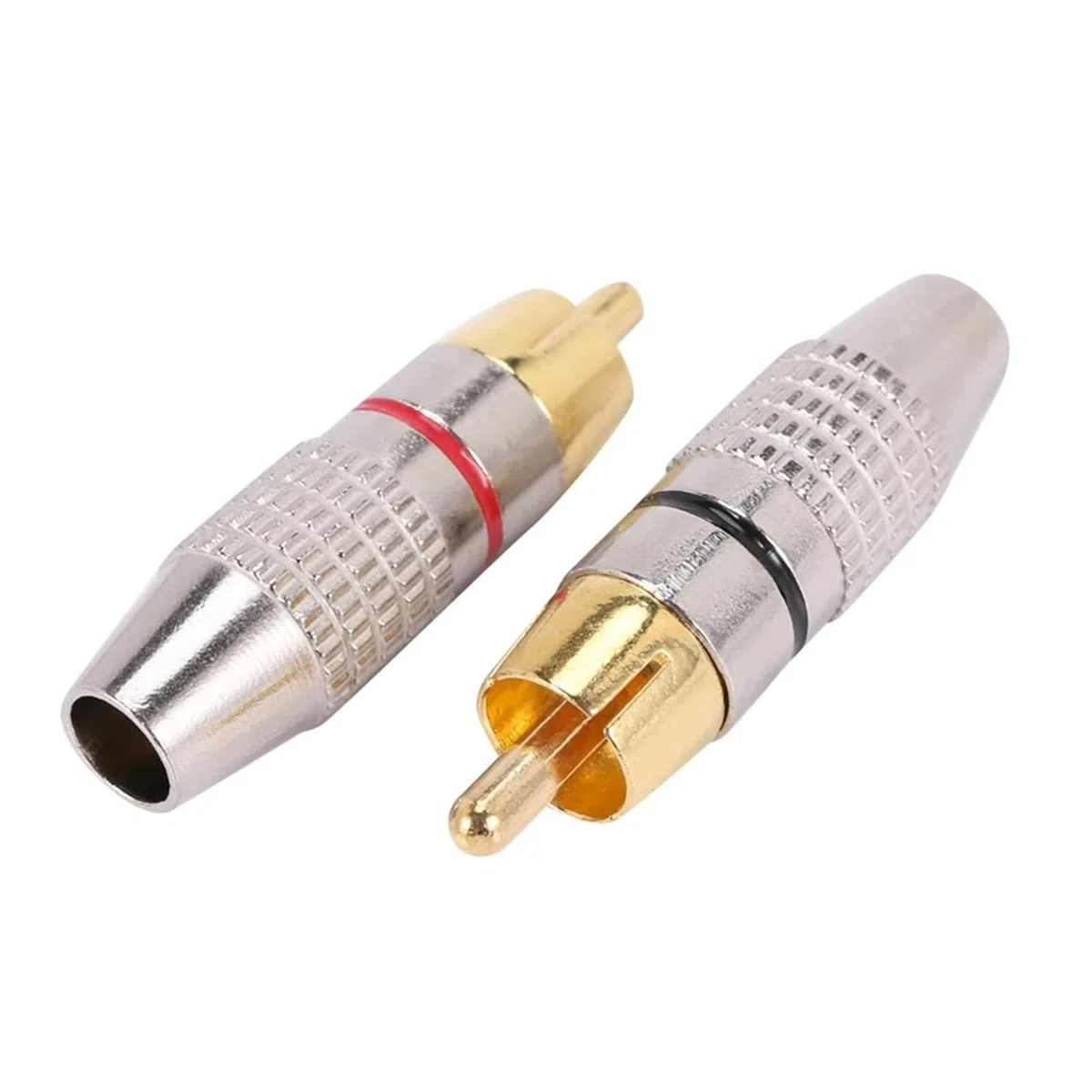 Lot de 100 connecteurs de câble audio et vidéo RCA plaqués or