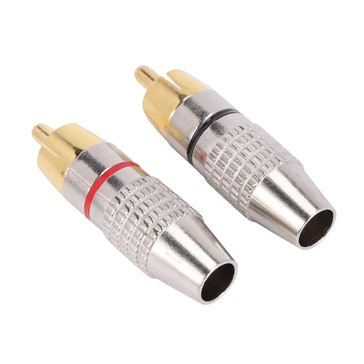 Lot de 100 connecteurs de câble audio et vidéo RCA plaqués or