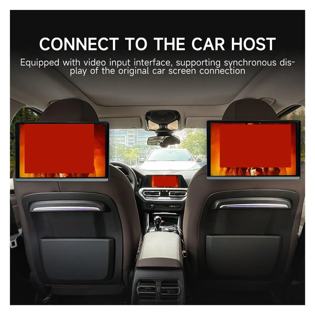 Écran Tactile IPS Double HMDI 13,3"/14" for Appui-tête De Voiture, Lecteur Vidéo, Musique, FM, BT(13.3 inch 2G-32G-1P)