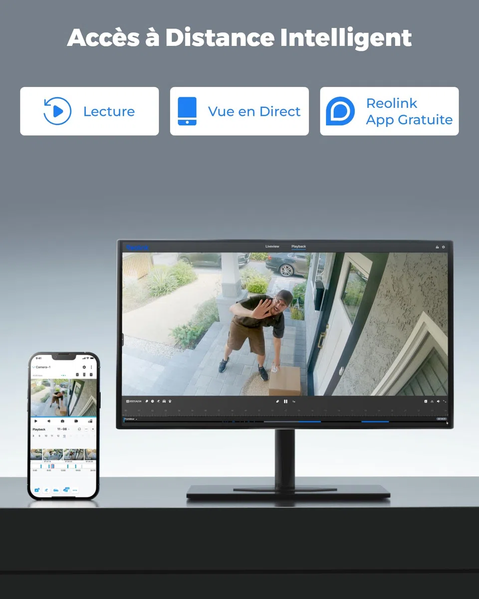Reolink Caméra de sécurité extérieure PTZ 4K double objectif, WiFi 6 2,4/5 GHz, suivi humain/véhicule/animal, zoom hybride 6x, vision nocturne couleur, TrackMix WiFi (Reconditionné)