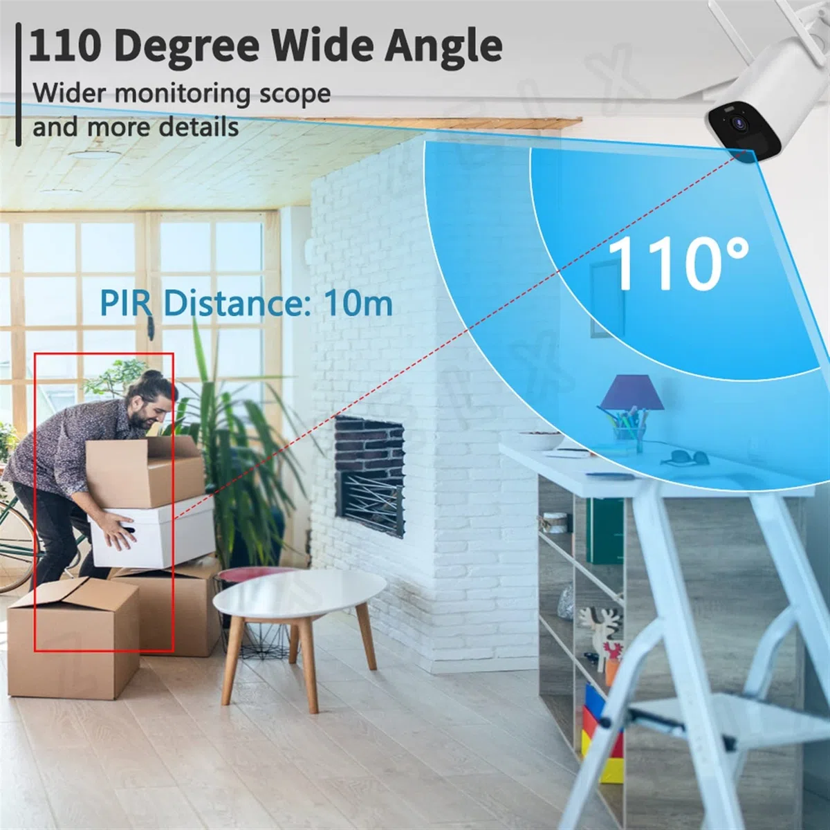 Caméra de sécurité, Caméra Balle extérieure Surveillance vidéo sans Fil CCTV Kits de système sécurité à Domicile construit dans Une Batterie Recharable 5200 mAh 3MP(4 Cams 64G Add NVR)