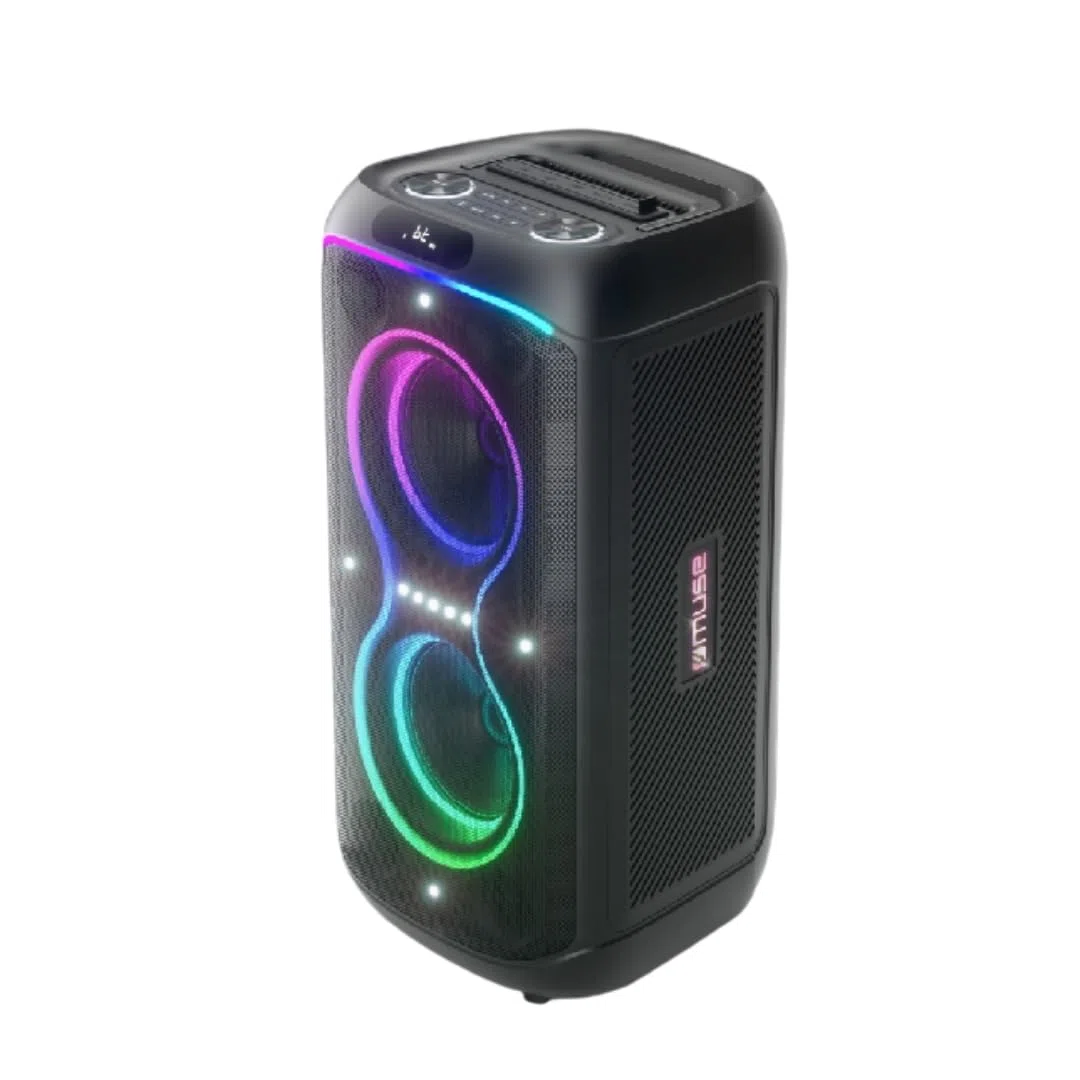 Muse M-1930 Enceinte DJ Bluetooth Party | Haut-Parleur stéréo 300 W avec Spectacle de lumière, entrée Microphone, AUX & USB | aigus et Basses réglables