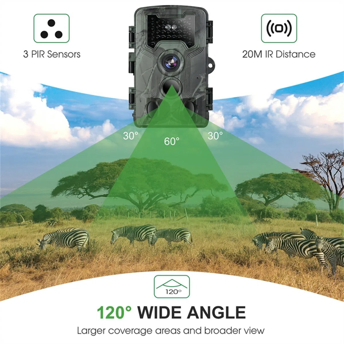Caméra de Chasse et Surveillance la Faune, avec Vision Nocturne Induction Infrarouge
