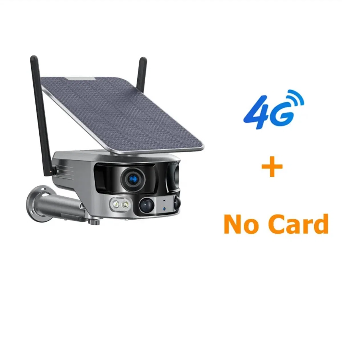 Caméra de sécurité, 4K 8MP 4G Double Objectif caméra panoramique sécurité à Domicile 4X 10X Zoom extérieure Solaire alimentée par Batterie IP(4G No Card)