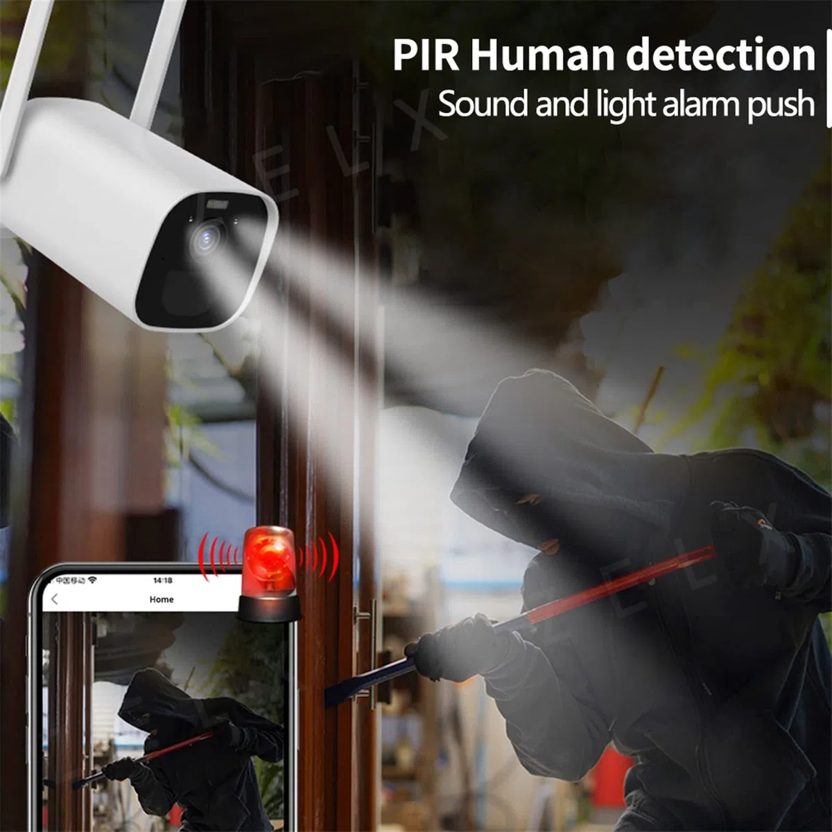 Caméra de sécurité, Caméra Balle extérieure Surveillance vidéo sans Fil CCTV Kits de système sécurité à Domicile construit dans Une Batterie Recharable 5200 mAh 3MP(4 Cams 64G Add NVR)