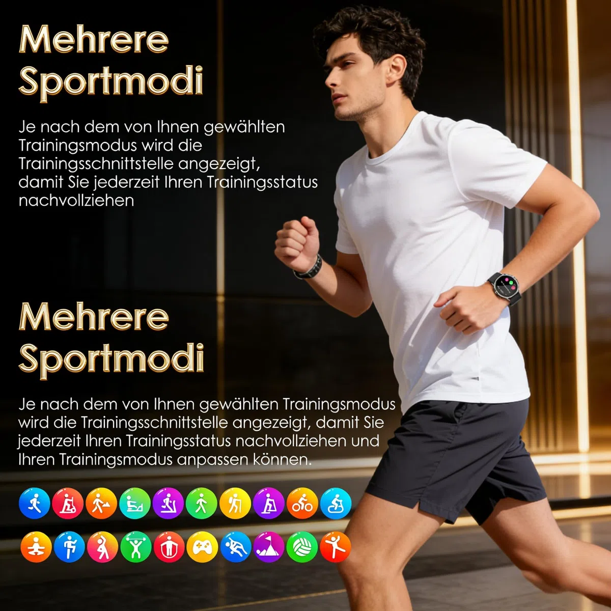 BEYERSWERK Alpha Pro Montre connectée AMOLED de fitness 1,43", ECG/IMC, fréquence cardiaque 24h, pression artérielle, SPO2, surveillance du sommeil/apnée, appels Bluetooth, appel d'urgence, compatible