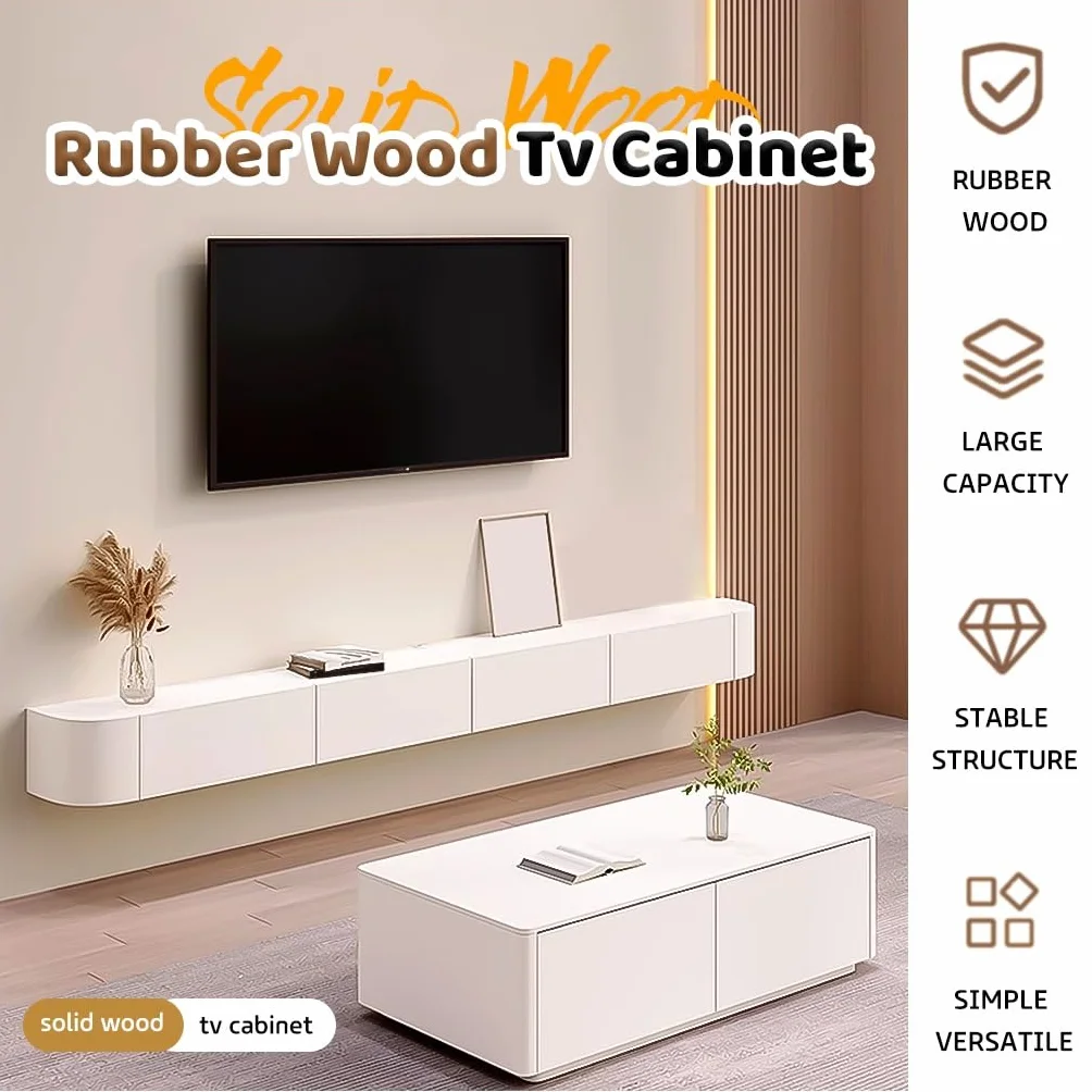 Meuble TV moderne noir flottant, console murale en bois avec trou de gestion des câbles, unité de divertissement élégante pour la maison, design peu encombrant (300 x 24 cm)