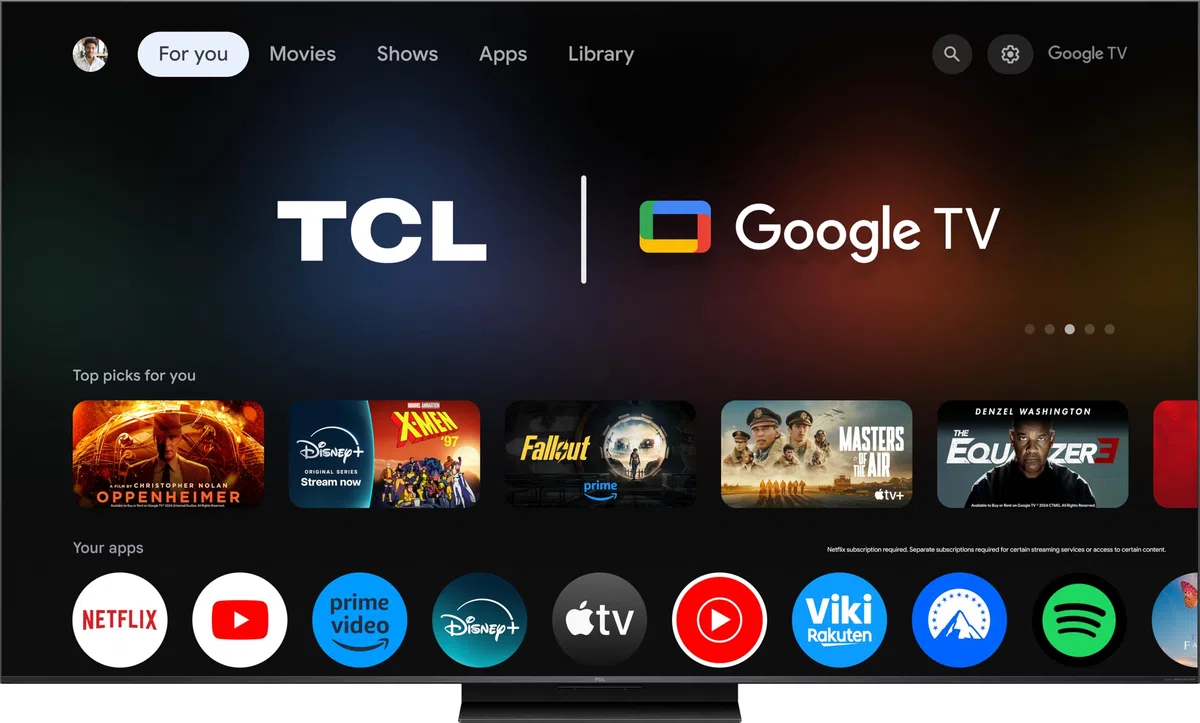 TCL 85C7L 85 pouces SQD-Mini LED 4K HDR10+ Smart TV, 3 000 Nits