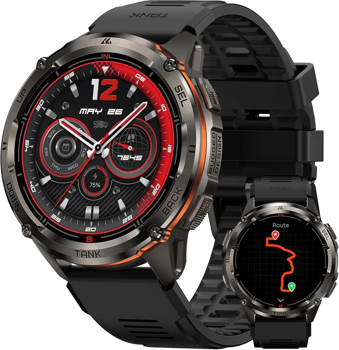 KOSPET Tank T3 Ultra 2 Montre Connectée Homme, GPS, Acier Inoxydable, 5 ATM