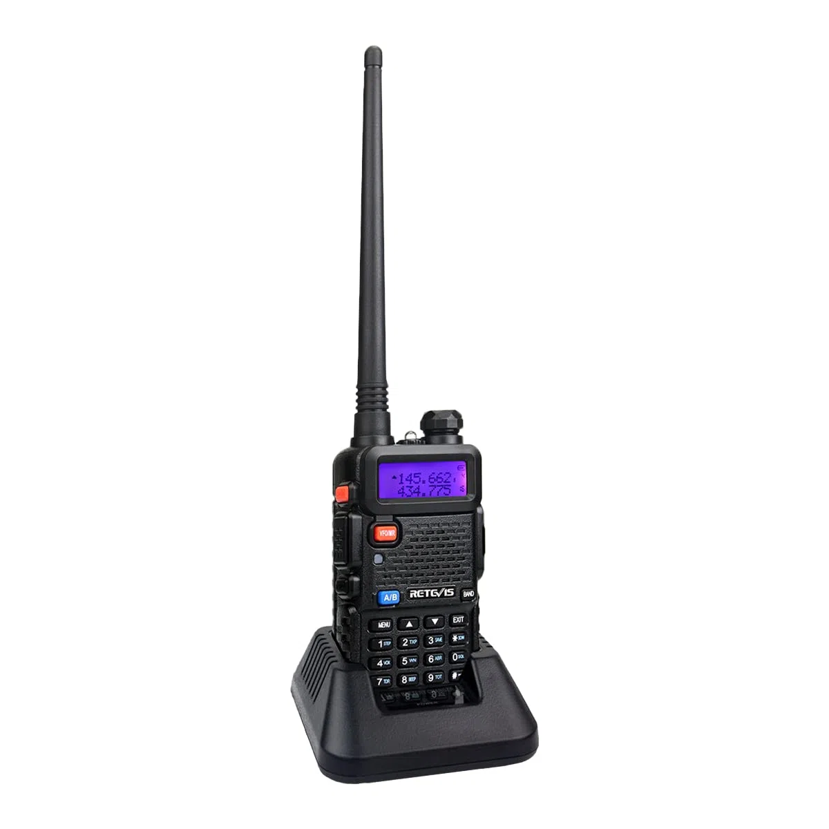 Retevis RT5R Talkie Walkie Double Bande, Longue Portée Ham Amateur, 2m / 70cm USB Charge Radio, Portable FM Radio, 128 Canaux Ham Radio pour Sécurité, Faire des Affaires(Noir, 5Pcs)