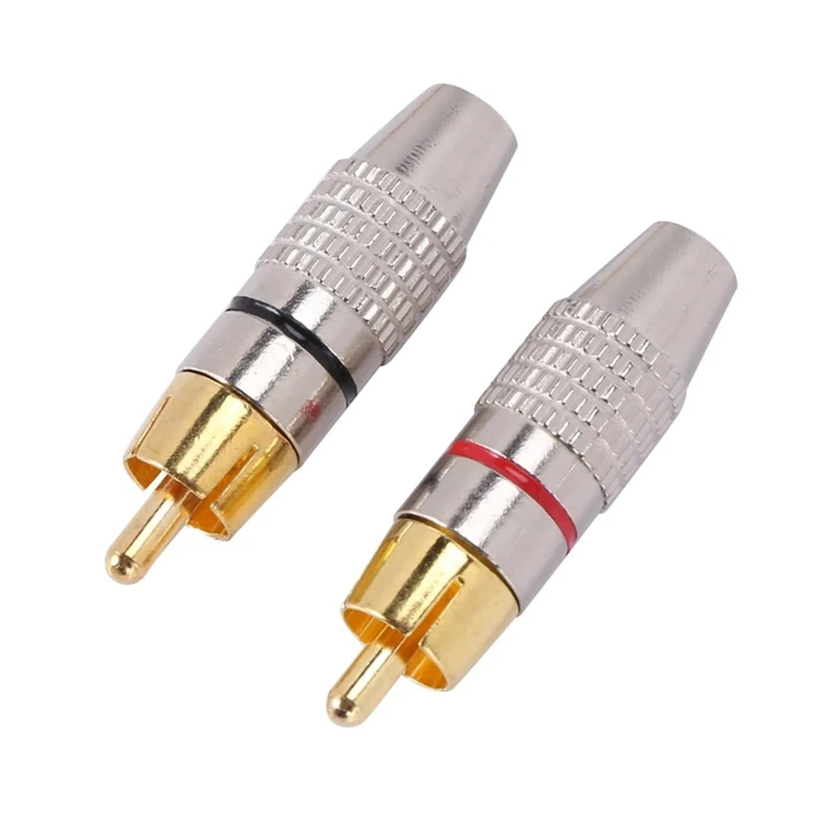 Lot de 100 connecteurs de câble audio et vidéo RCA plaqués or