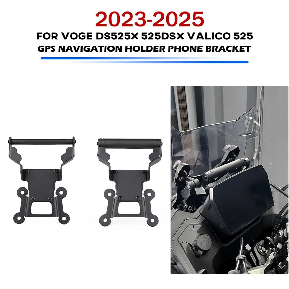 Support de Navigation Support téléphone Portable pour Voge DS525X 525DSX 2024 2025, Support Navigation GPS, Barre d'extension Support De Navigation GPS pour Moto(22mm Bar Support)