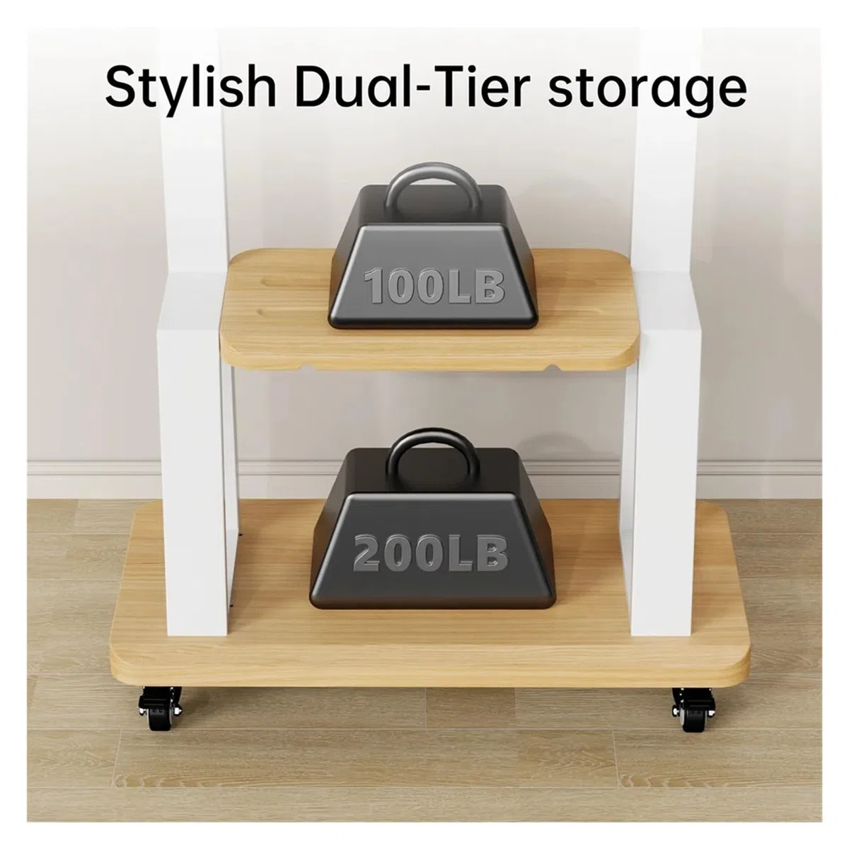 Support TV Mobile avec roulettes pour téléviseurs de 32 à 75 Pouces, Hauteur réglable, Support de Sol Portable avec éère, Compatible VESA Max 600 x 400 mm (Noir)