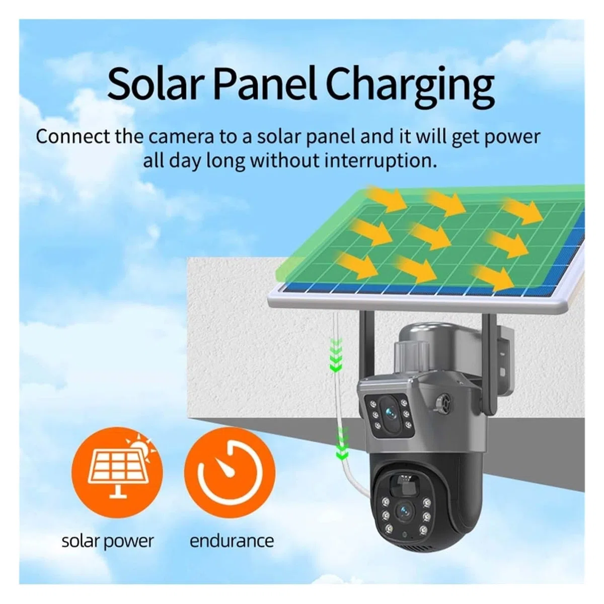 Surveillance de sécurité Solaire extérieure sans Fil Double