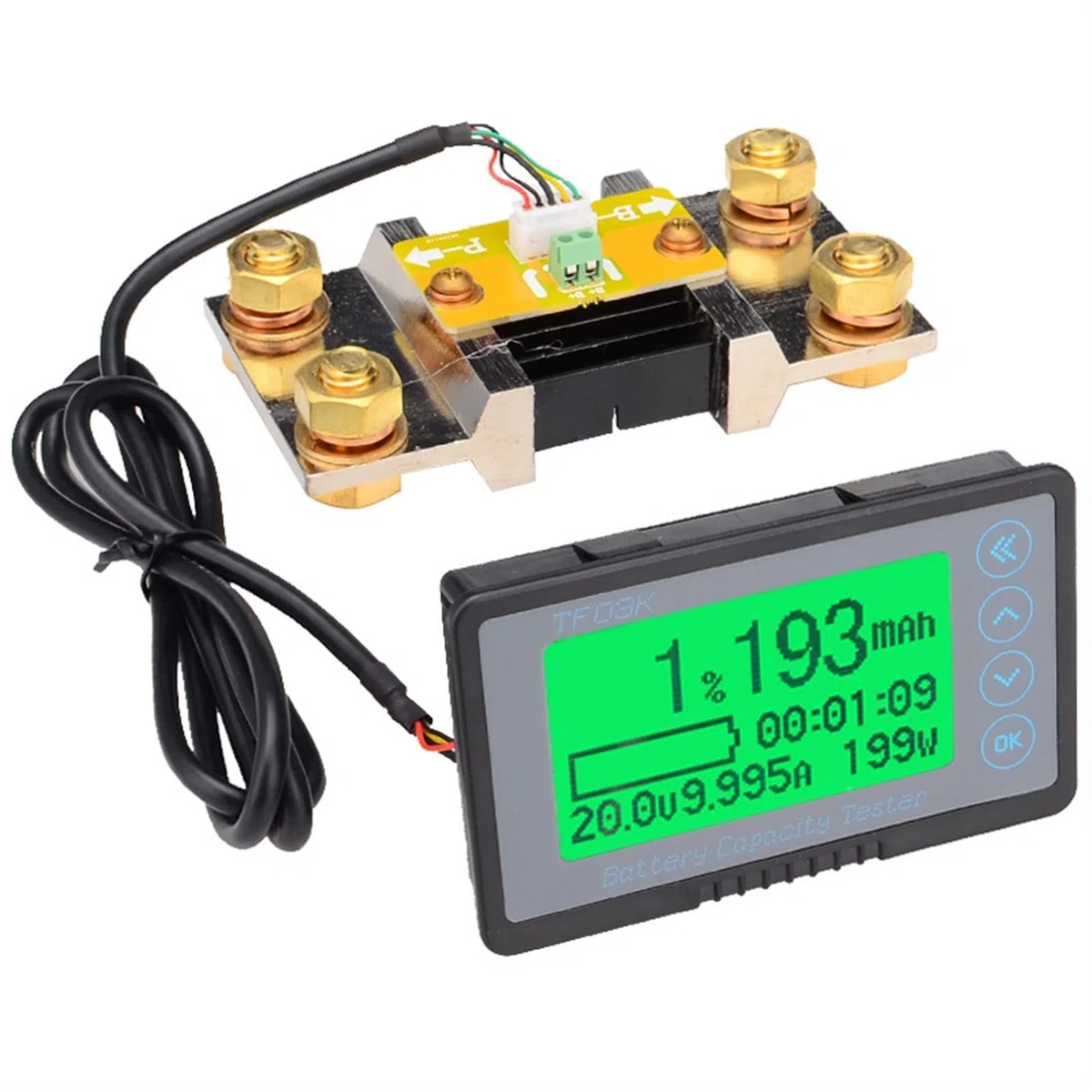 Testeur de Batterie, TF03K DC10~120V 50A 50A / 100A / 350A / 500A Pile Capacité de la Batterie Tension de la Tension Courant de Courant Couleur de Coulomb Wiht 1m(TF03K-A-500A)