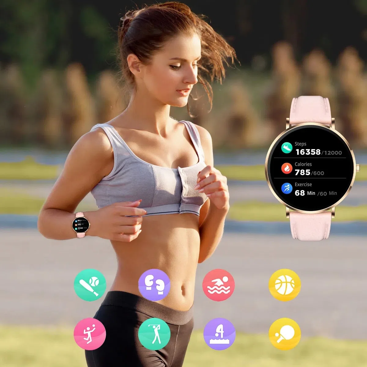 Meacode Smart Watches for Women(Or Rose)