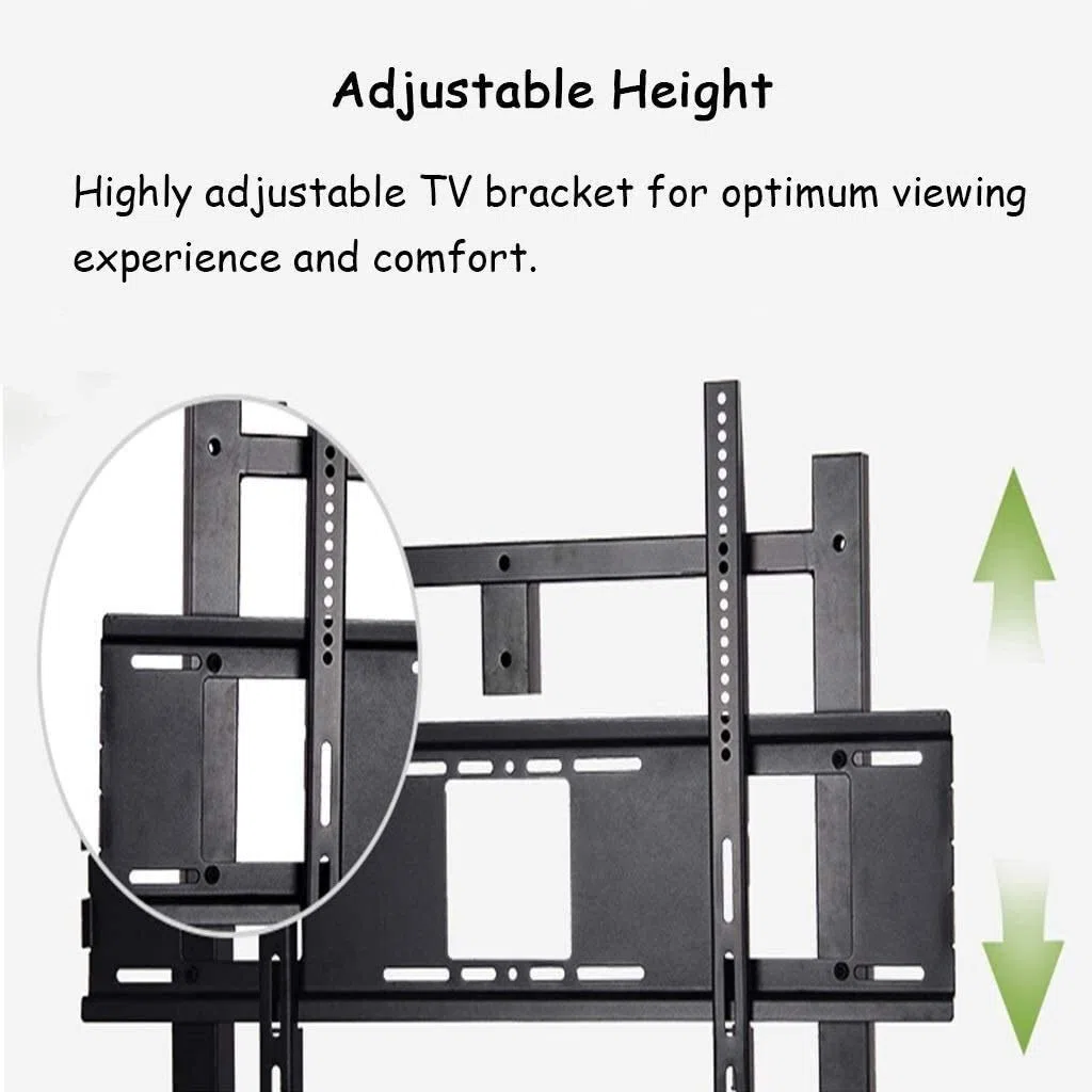 Meuble TV pour téléviseurs à écran Plat 55" 95" Meuble TV Roulant Noir avec 2 éères Roues verrouillablesMeuble TV Mobile pour Usage Domestique/Bureau