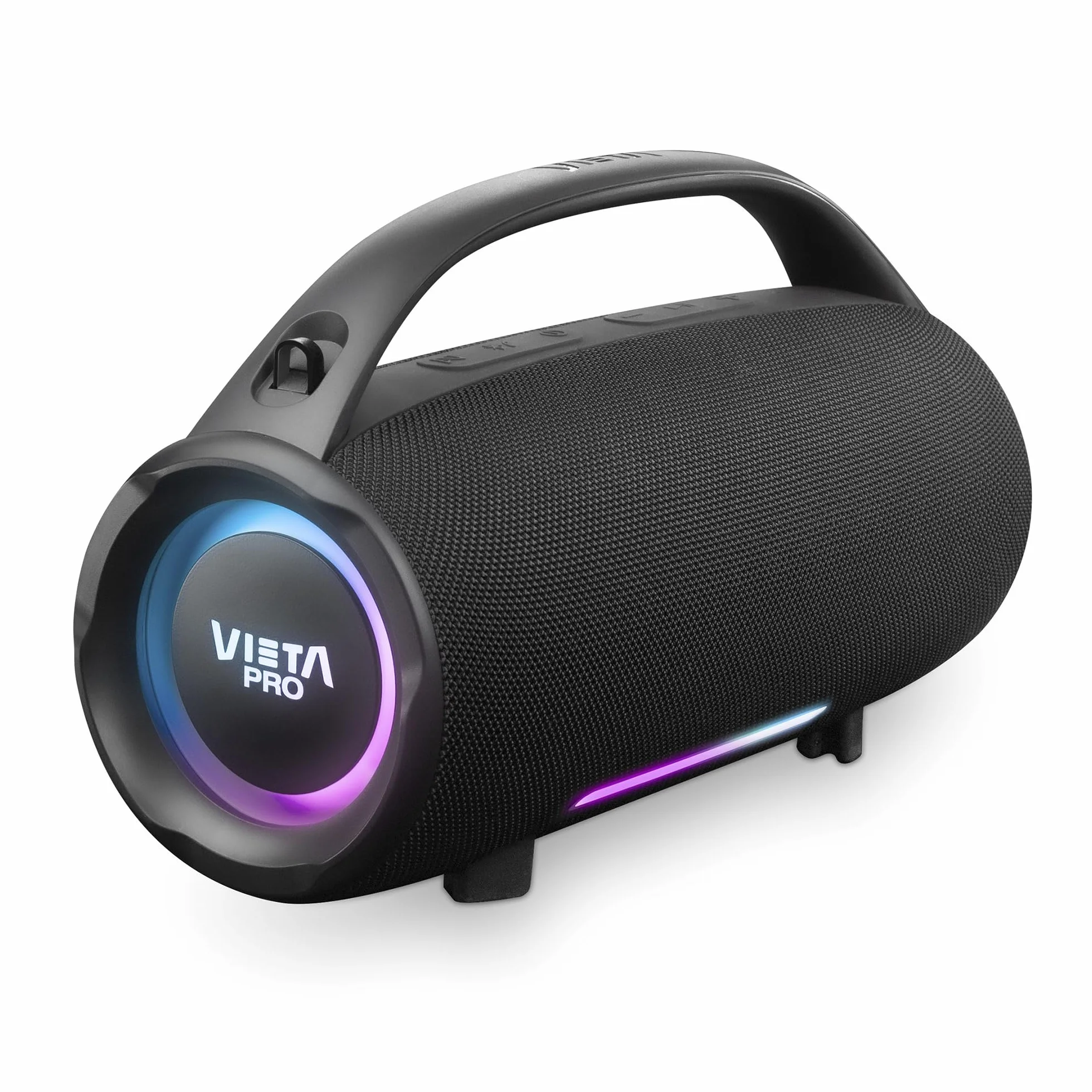 Vieta Pro Mini Thunder 2 Enceinte Bluetooth puissante 100 W avec 15 h de batterie, IPX6 étanche, grand haut-parleur portable avec lumières RVB et son stéréo TWS, USB-Player