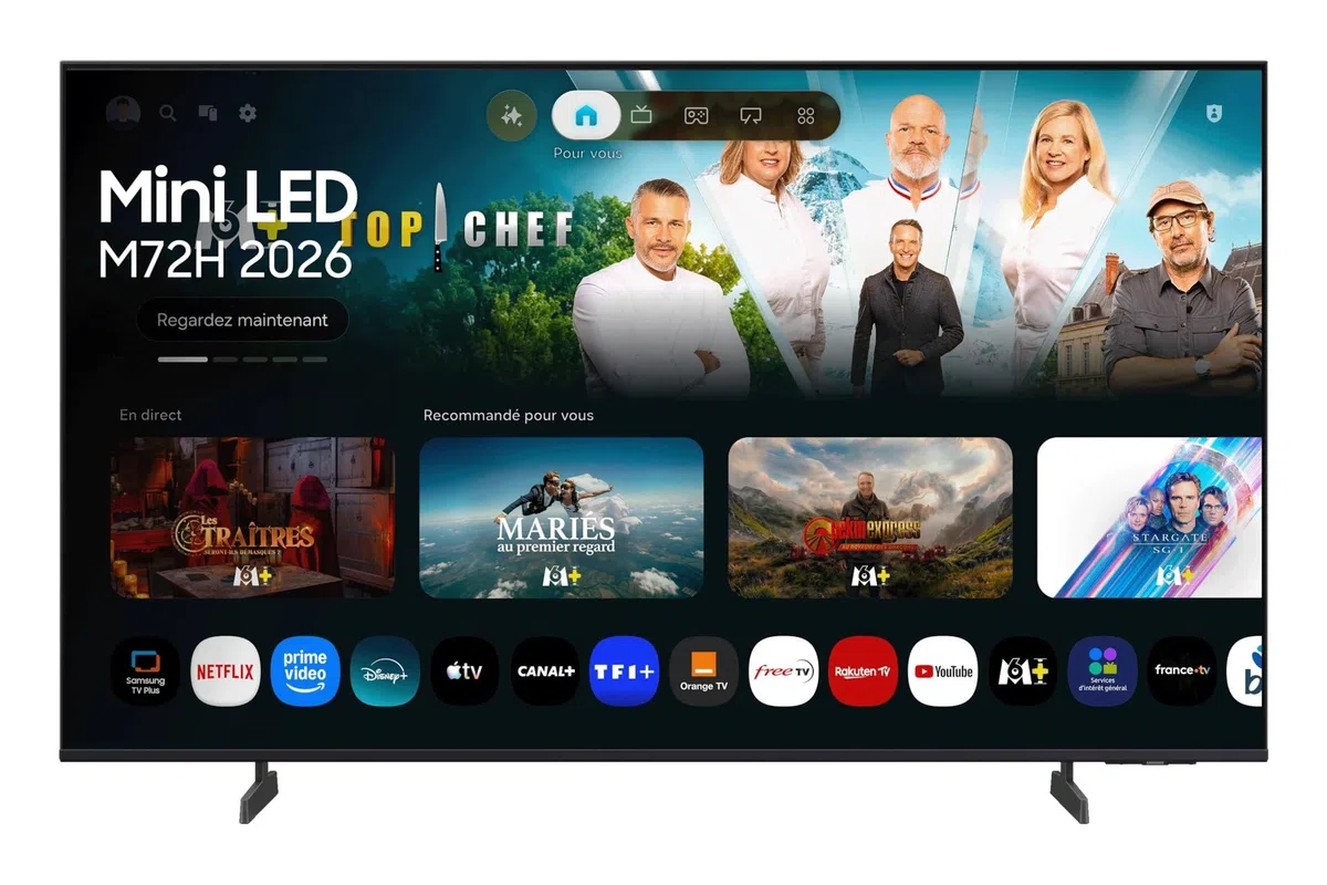 Samsung TV 43 pouces Mini LED M72H 4K Smart TV avec Vision AI Companion, Mode AI Football TV Plus, Sports, Cinéma et Gaming
