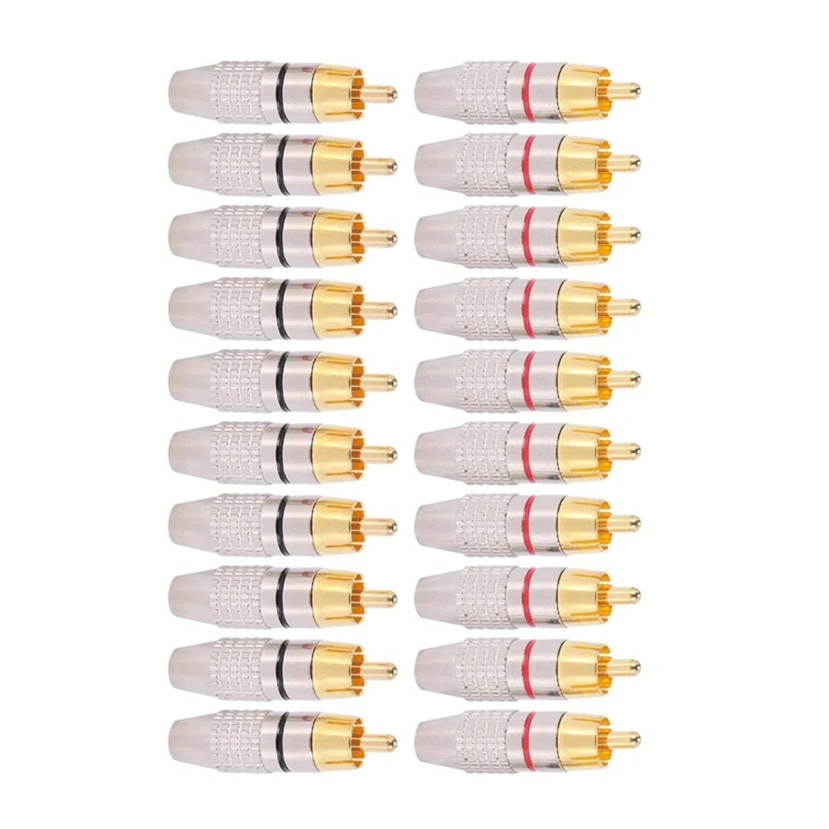 Lot de 100 connecteurs de câble audio et vidéo RCA plaqués or