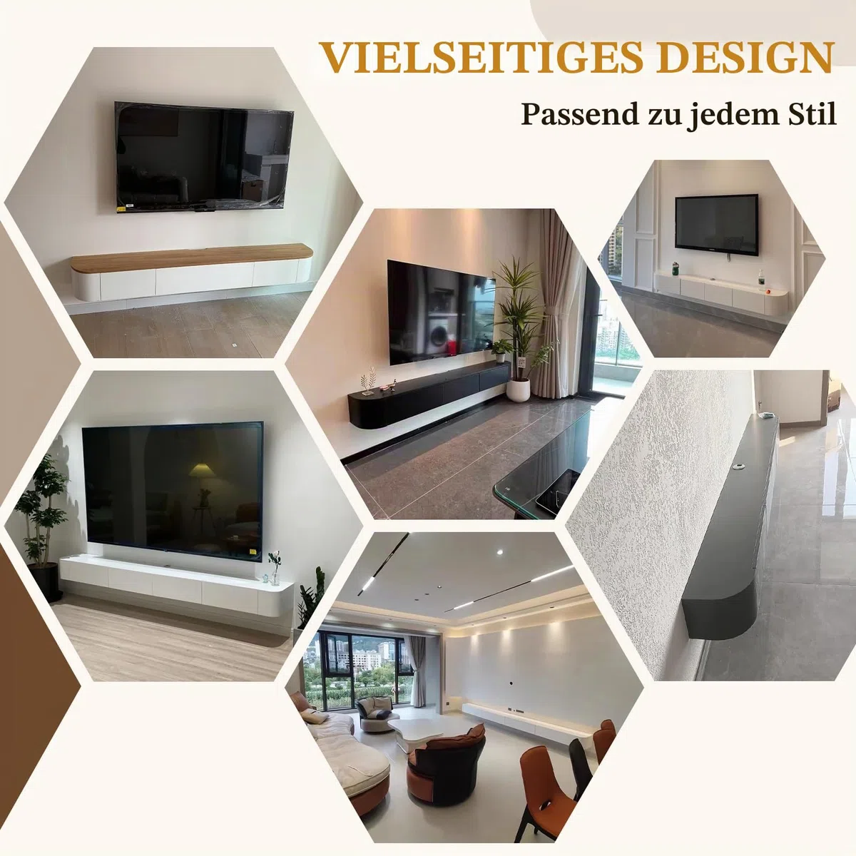 Meuble TV mural moderne avec porte Lar Floating TV nd avec Der Sk Sto Solut pour salon et bureau 200 cm Console TV Slish Home Fur