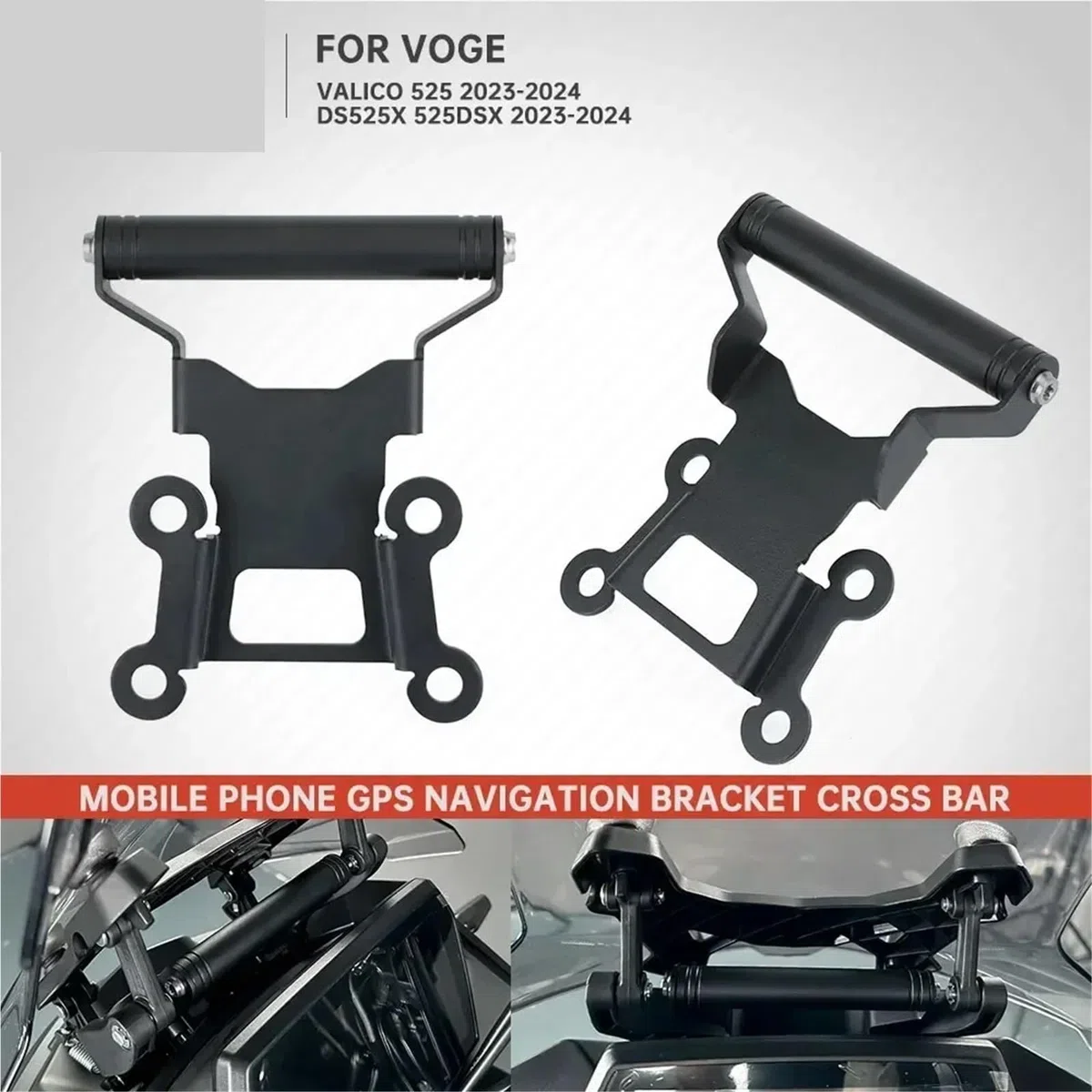 Support de Navigation Support téléphone Portable pour Voge DS525X 525DSX 2024 2025, Support Navigation GPS, Barre d'extension Support De Navigation GPS pour Moto(22mm Bar Support)